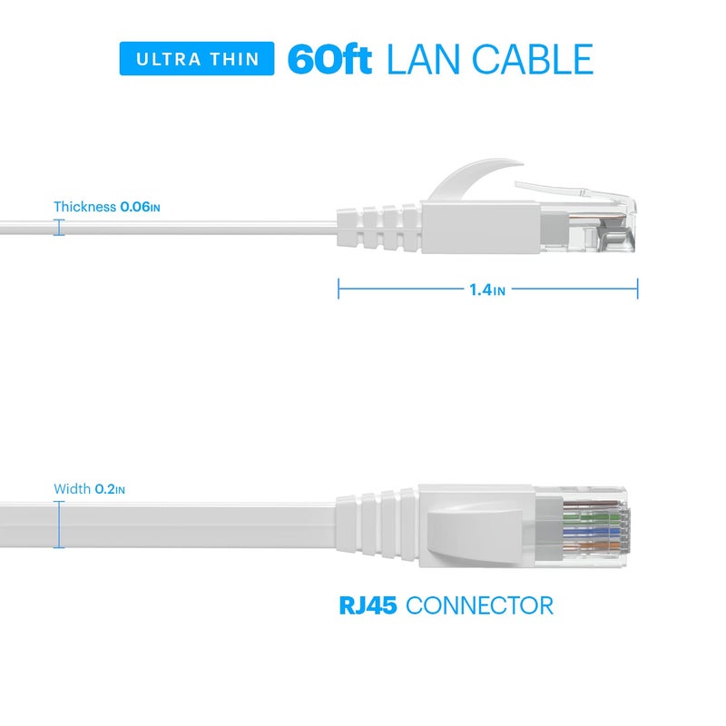 Amcrest CAT6E 4K-Rated Video POE Ethernet Cable 60ft Internet High Speed Network Cable for PoE Security IP Cameras, Smart TV, PS4, Xbox One, Router, Laptop, Computer, Home (CAT6ECABLE60) - Image 3